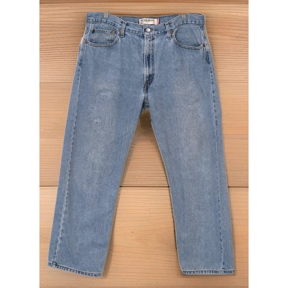 Vintage Levis 505 Jeans Men's 38x30 Blue Distressed StraightLeg Regular Fit 1991